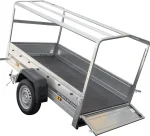 Tieflader Pkw Anhänger Garden Trailer 200 KIPP 200x106 cm 750 kg [mit Hochspriegel, Hochplane und Stützrad] – Bild 4