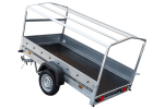 Auto Anhänger 230x125 Garden Trailer 230 KIPP Unitrailer 750 kg mit Stützrad, blauer Hochplane und Hochspriegel – Bild 3