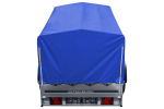 Auto Anhänger 230x125 Garden Trailer 230 KIPP Unitrailer 750 kg mit Stützrad, blauer Hochplane und Hochspriegel – Bild 5