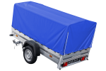 Auto Anhänger 230x125 Garden Trailer 230 KIPP Unitrailer 750 kg mit Stützrad, blauer Hochplane und Hochspriegel – Bild 8